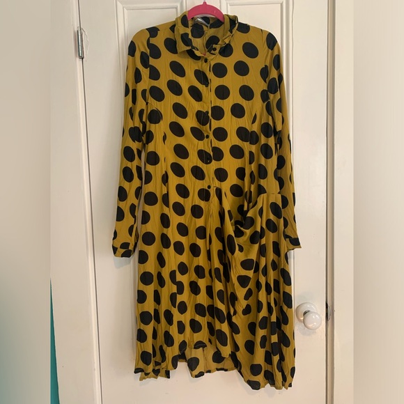 Alembika tunic yellow with black dots polyester Size 3 - Picture 1 of 6